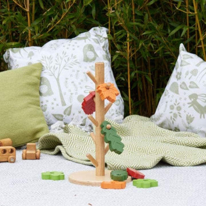 TTS Outdoor Posting Tree in rubber wood showing product detail, a fine motor sensory toy for early years outdoor learning