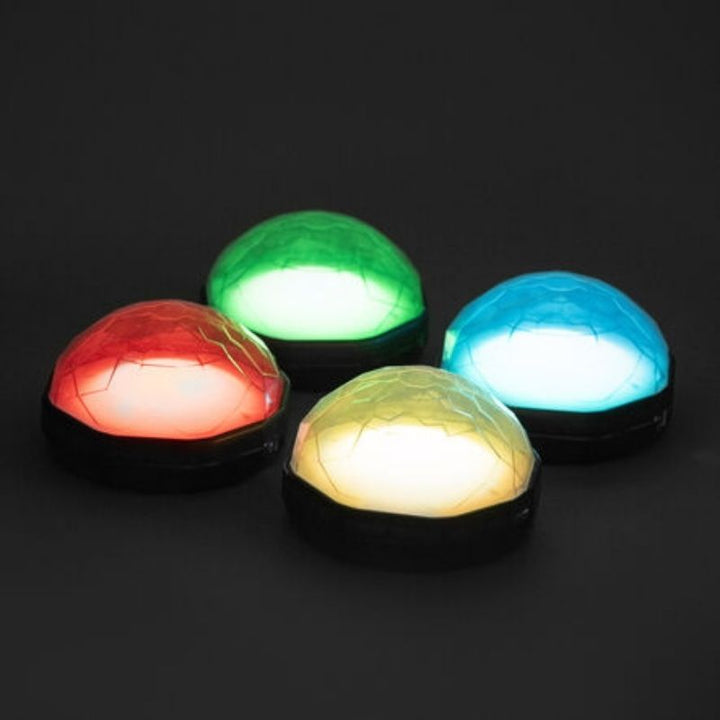 TTS Light Up Recordable Domes 4pk arranged in a classroom setting, showing their use as a multi-sensory LED communication and learning tool
