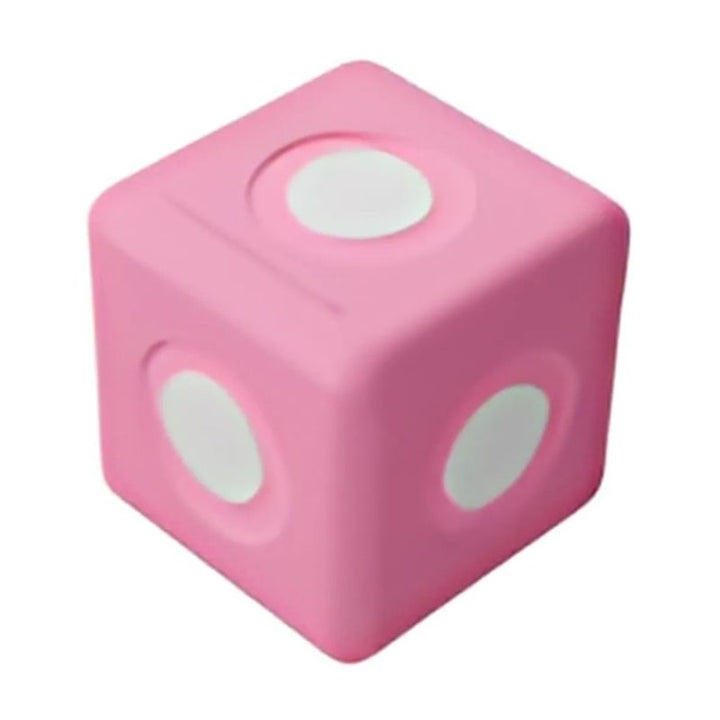 TUKI BIG Magnetic Foam Block pink cube from the Builder 150 150-piece largest group construction set, showing the smooth closed-cell EVA foam surface and large 10cm format of the individual BIG magnetic foam block