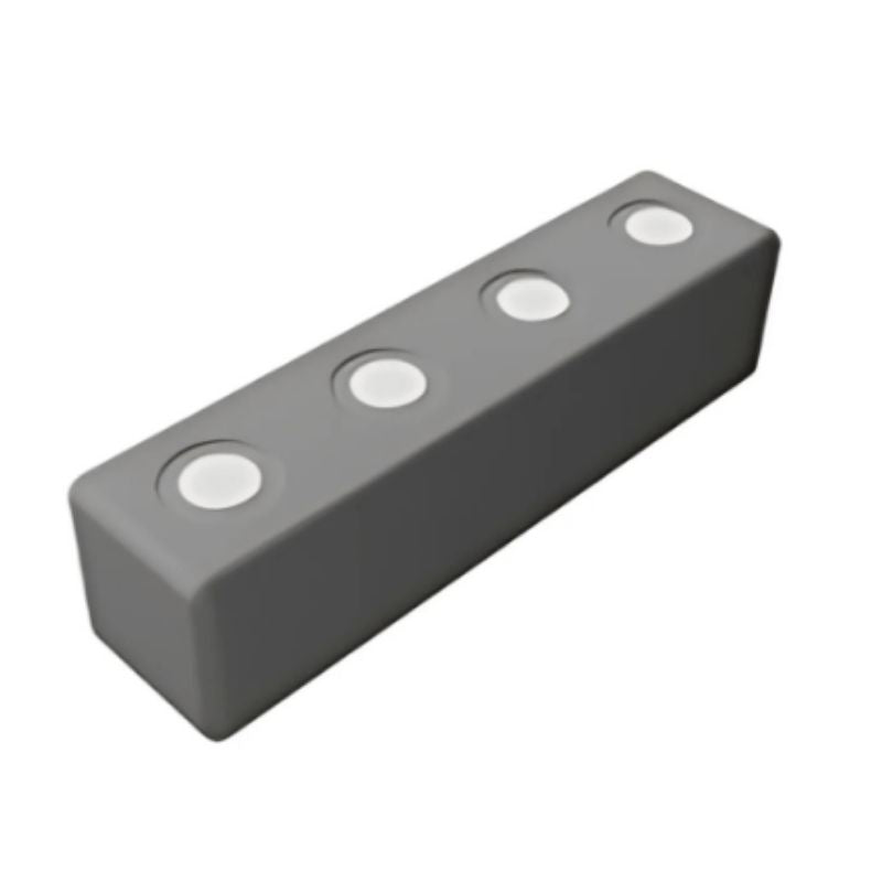 TUKI BIG Magnetic Foam Block grey rectangle beam from the Builder 43 set - one of the additional rectangle variants that distinguishes the 8-shape Builder 43 from the 7-shape Builder 26, enabling greater span and proportion variety in group floor constructions