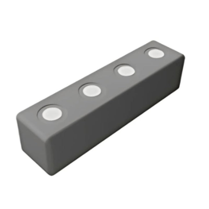 TUKI BIG Magnetic Foam Block grey rectangle beam from the Builder 43 set - one of the additional rectangle variants that distinguishes the 8-shape Builder 43 from the 7-shape Builder 26, enabling greater span and proportion variety in group floor constructions