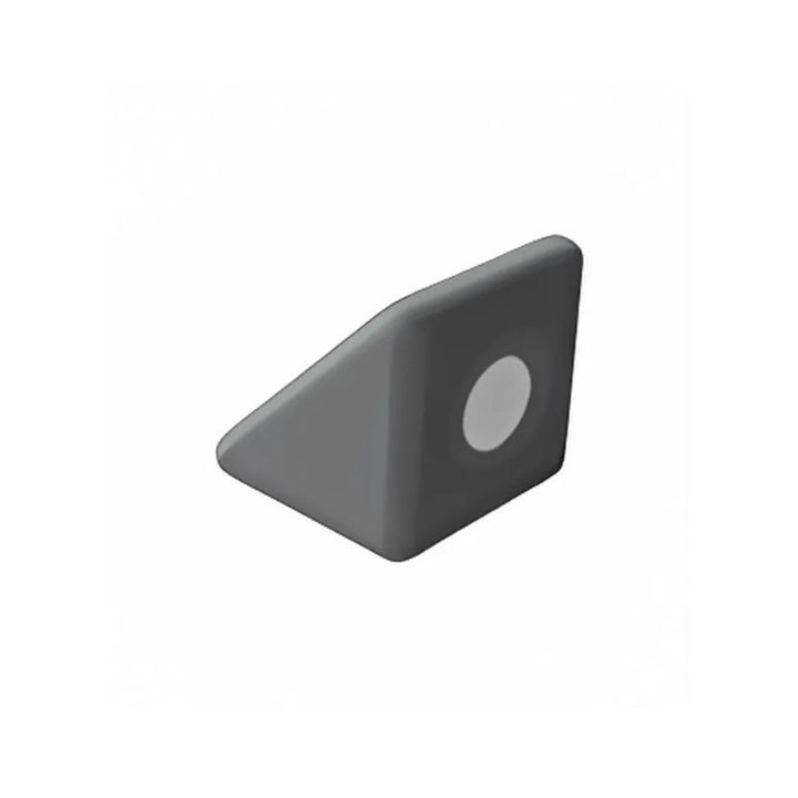 TUKI BIG Magnetic Foam Block grey triangle from the Builder 43 group set, showing the angled connection and structural rigidity the triangle shape introduces for roof forms, diagonal bracing, and architectural complexity in large-format floor construction