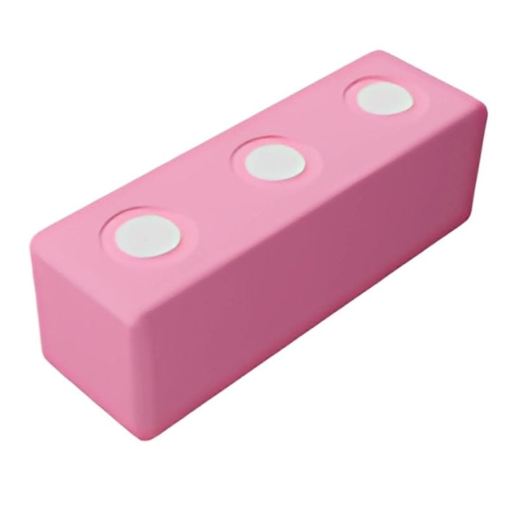 TUKI BIG Magnetic Foam Block pink rectangle beam from the Builder 76 76-piece group construction set, showing the waterproof closed-cell EVA foam surface and modular design compatible with all TUKI BIG BUILDER and SMART sets