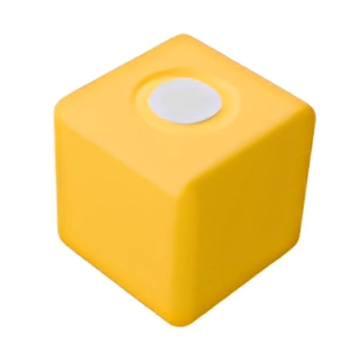 TUKI BIG Magnetic Foam Block yellow cube from the Builder 76 group set, showing the 10cm x 10cm x 10cm large-format dimensions of the BIG range, designed for floor-scale building with both hands in group construction settings with 4-6 children