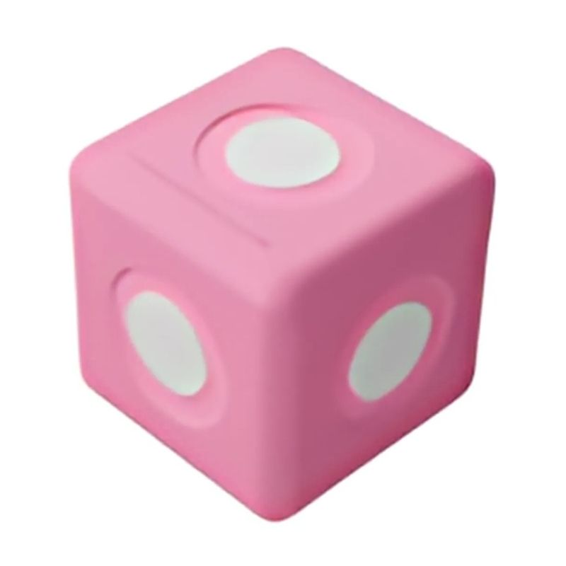 TUKI BIG Magnetic Foam Block pink cube from the Builder 94 94-piece group construction set, showing the smooth closed-cell EVA foam surface and large 10cm format of the individual BIG magnetic foam block