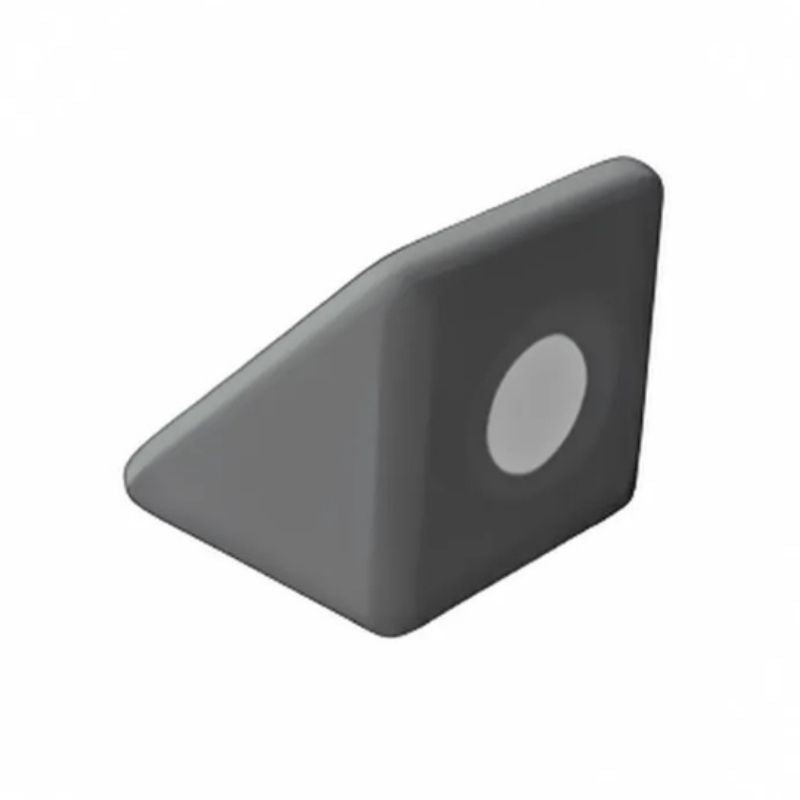 TUKI BIG Magnetic Foam Block grey triangle from the Builder 94 group set, showing the angled connection and structural rigidity the triangle introduces for roof forms and architectural complexity in large-format 5-8 child floor construction