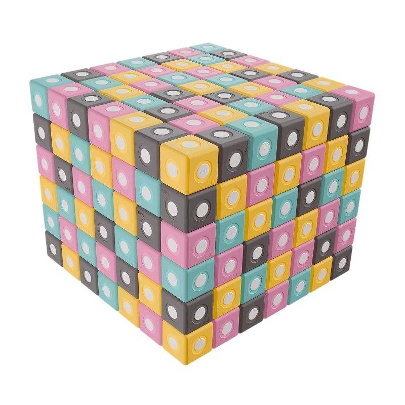 TUKI Big Magnetic Foam Blocks Smart 340 full set in a clean landscape view, showing all 340 large-format pieces across four colours for large venues and therapy rooms