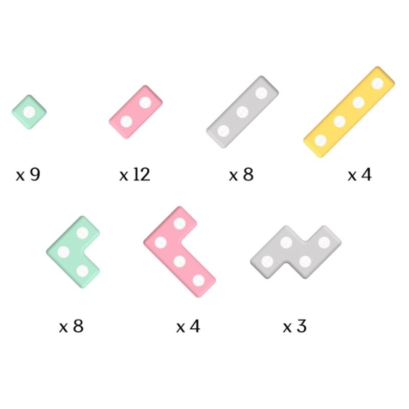 Detailed view of TUKI Regular Magnetic Foam Blocks 48 Elements showing the closed-cell foam construction, rotating neodymium magnet capsules, and the waterproof surface of the individual blocks