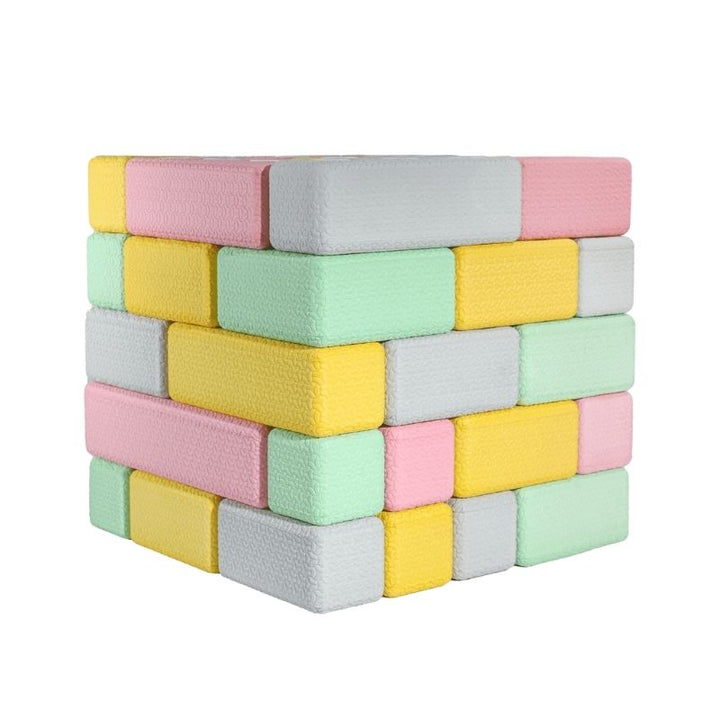 TUKI Regular Magnetic Blocks 48 Elements second landscape view showing the complete award-winning Polish magnetic foam block set for group construction play in classrooms, therapy settings and multi-child households