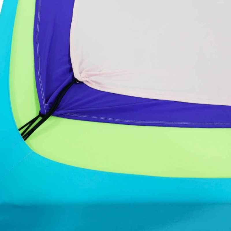 Close-up of the Tumbl Trak Boundex Cuddle Box showing the layered machine-washable Lycra surface texture and securely fastened corner attachment points