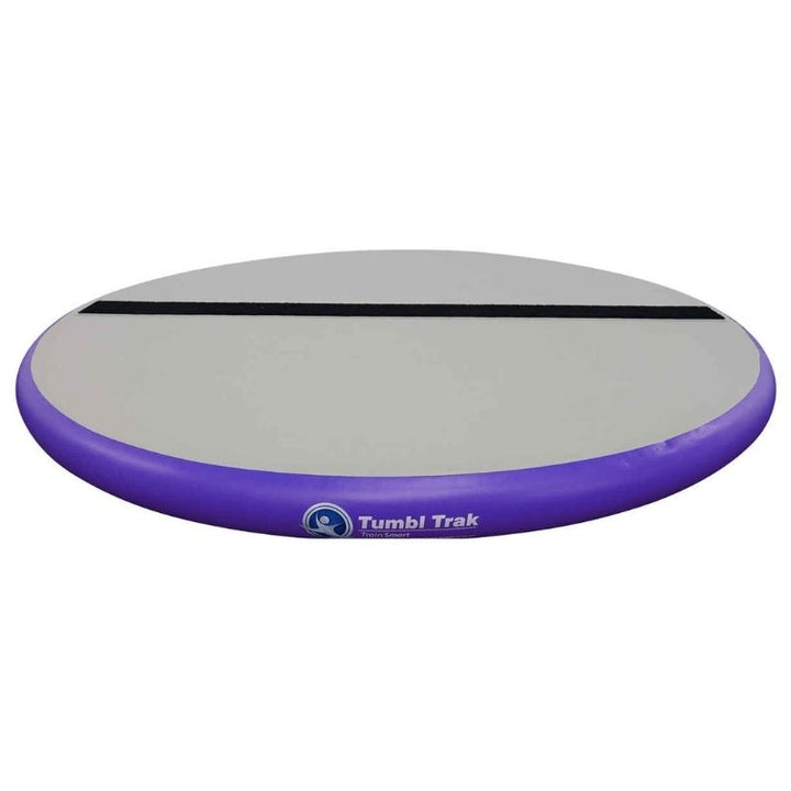 Tumbl Trak Hot Spot 5ft diameter in purple showing the larger circular inflatable training disc used for leaps, dance turns, multi-directional jumps, and gymnastics bounding stations in clubs, dance studios, and recreational programmes