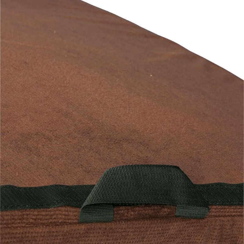 Close-up view of the Tumbl Trak Teddy Bear Mat showing the light-density soft foam construction and Velcro edge detail that allows connectivity with compatible Tumbl Trak mats including the Pit Pillow and Air Floor with cover