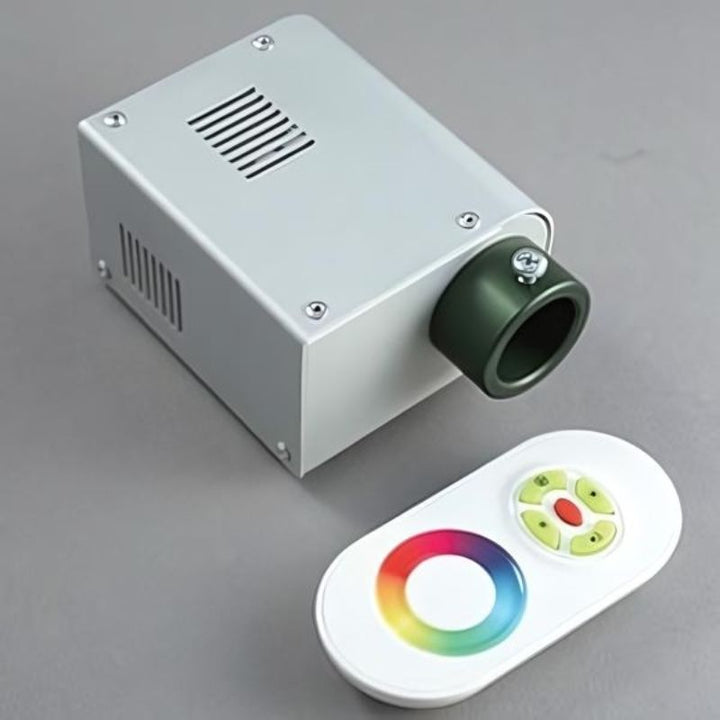 UFO MicroLED 4000 LED illuminator and RF remote control for fibre optic sensory lighting in therapy rooms and classrooms
