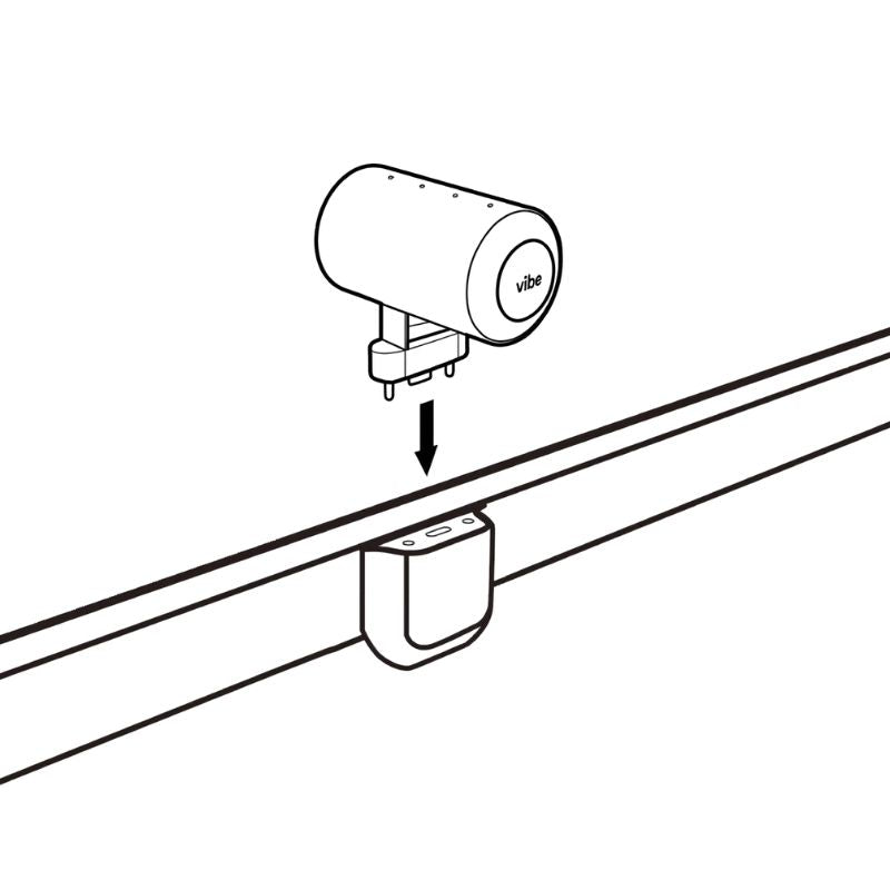 Vibe Smart Camera wall mount installation sketch showing the mounting configuration and positioning guide for installing the camera above or beside the Vibe Board S1 interactive whiteboard