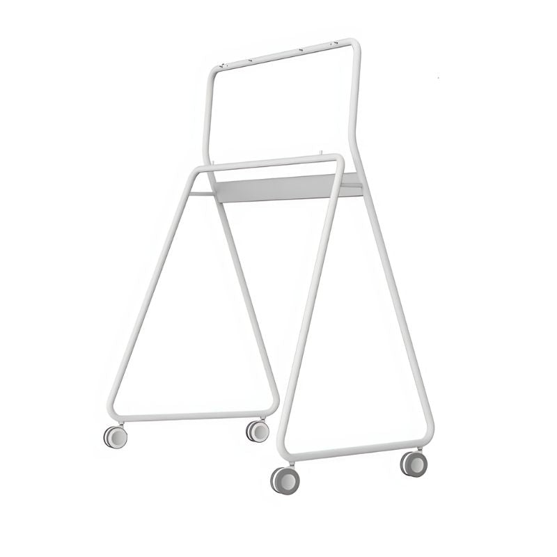 Official Vibe rolling mobile stand for the 55-inch Vibe Board S1 in White, landscape view showing the sleek profile and castor wheel base for classroom and meeting room mobility