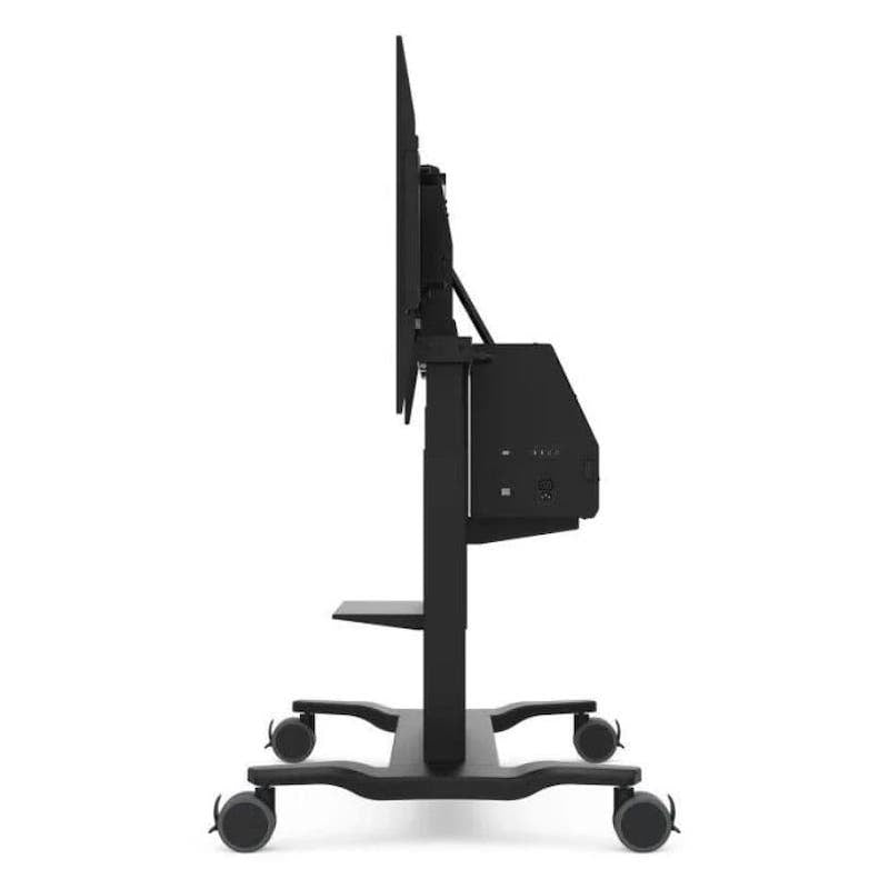 ViewSonic VB-STND-008 motorized trolley cart side profile, demonstrating slim compact frame for moving through classroom doorways