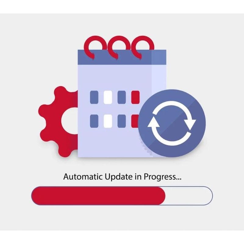 ViewSonic ViewBoard IFP52-2ED displaying automatic Google update notification, illustrating hassle-free maintenance for school IT teams