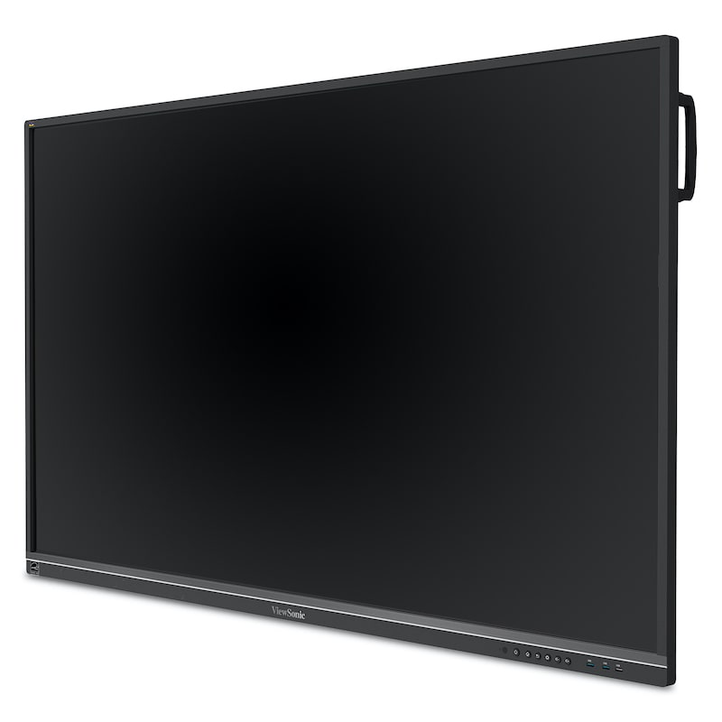 ViewSonic ViewBoard IFP6550 65" 4K interactive flat panel, front left angle for classroom and inclusive learning space