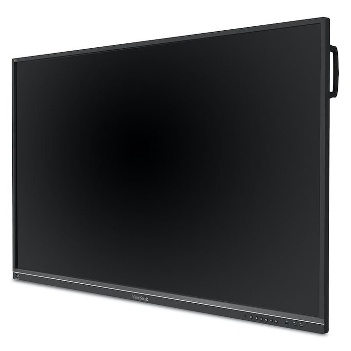 ViewSonic ViewBoard IFP6550 65" 4K interactive flat panel, front left angle for classroom and inclusive learning space