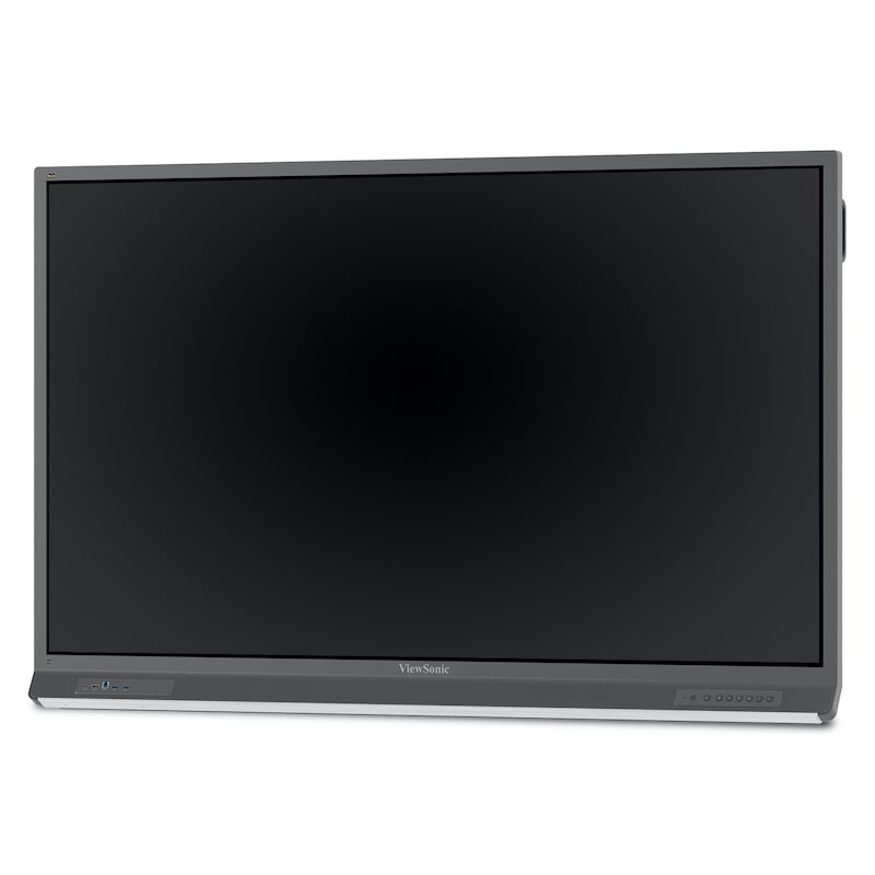 ViewSonic ViewBoard IFP6552-2ED 65-inch interactive display front-left angle showing integrated soundbar and display panel