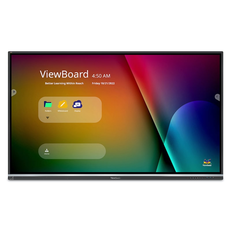 ViewSonic ViewBoard IFP7550 75" 4K interactive display, clean front product view - most popular classroom size