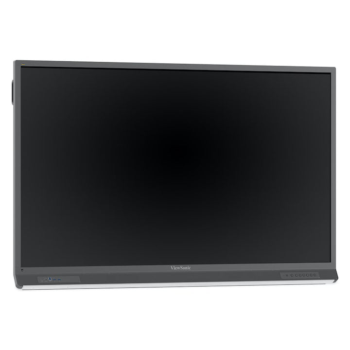 ViewSonic ViewBoard IFP8652-2ED 86-inch interactive display front-right angle showing integrated soundbar panel