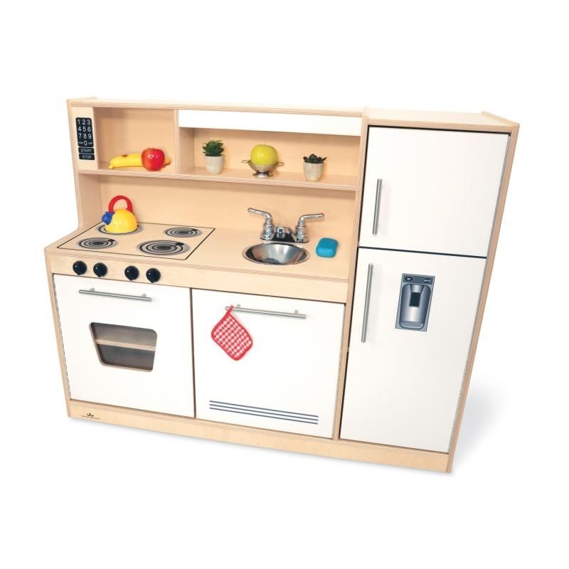 Whitney Brothers Contemporary Kitchen Combo Natural side view - please confirm this image shows the Natural (WB7451) variant before publishing this alt text
