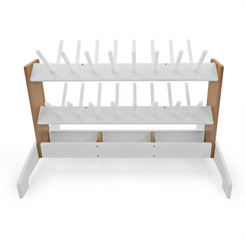 Top view of the Whitney Brothers outdoorED Boot Rinse Rack showing full 41.5-inch width and weatherproof HDPE outdoor gear organiser construction for preschool and daycare settings