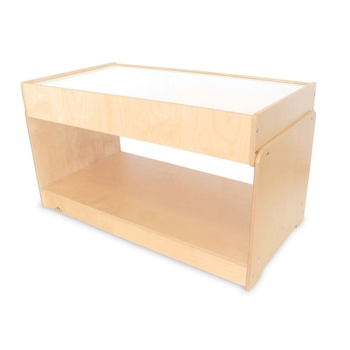 Top-down view of the Whitney Brothers Superbright LED Sensory Light Table Large showing the full 43"x23" illuminated surface suitable for collaborative sensory and classroom activities